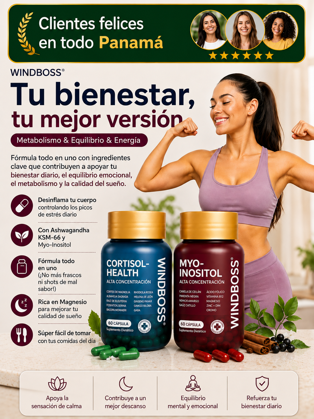 Combo Apoyo al Cortisol – Cortisol Health + Myo-Inositol (Extra Fuerte)